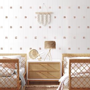 funlife 72 PCS Peel and Stick Boho Wall Decals, Self Adhesive Rustic Country Wall Stickers, Transparent PVC Boho Line Wall Art Stickers for Kids Room Bedroom Playroom Home Decor