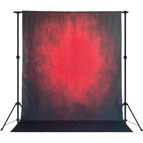 8X10FT Abstract Red with Black Professional Portrait Photography Backdrops for Photo Studio Booth Props with Pocket on Top
