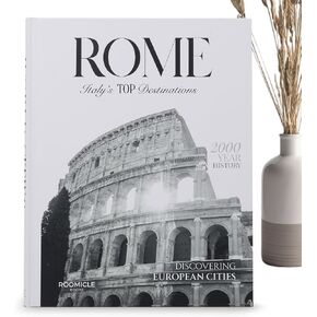 Rome Decorative Book - Large Book Decor Coffee Table Book - Faux Book - Fake Book Decor - Book Decor for Shelf - Book for Decor - Designer Books to Enhance Your Home!