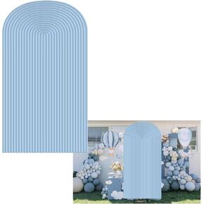 HUAYI Blue Ripples Pattern Arch Backdrop Cover for Birthday Party Wedding Baby Shower Decorations Chiara Backdrops Arched Wall Covers Stands Display Props GP-446 3ft * 5ft