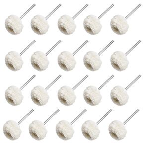 20 Pcs 3mm(1/8in) Shank Cotton Strip Polishing Brush Accessories Buffing Jewelry Polishing Grinder kit Head Drill Power Rotary Tool polishing kit