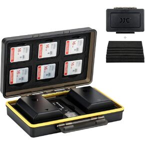 Camera Battery and SD Card Case,Water-Resistant & Shockproof,Camera Battery Holder Storage for Canon LP-E6 Nikon EN-EL15 Sony NP-FZ100 Fujifilm NP-W126S and More