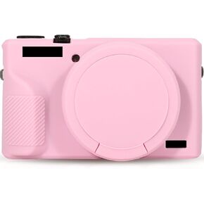 Camera Cover for Canon PowerShot G7 X Mark III (2019), G7X3 DSLR, Soft Silicone Protective Cover with Removable Lens Cap, Travel Camera Case for Photographers - Pink