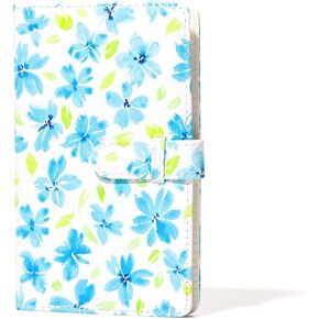 Pattern Printed Photo Album 3 Inch 96 Pockets Mini Picture Compatible with Fujifilm Instax Polaroid Mini 11/8/9/7s/25/70/90 Instant Camera Name Card Holder-Blue Flower