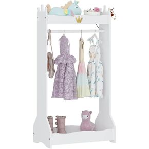 UTEX Kids Dress Up Storage, Kids' Costume Organizer Center, Open Hanging Armoire Closet, Kids Armoire with Rack for Toddler 3 Age+, White