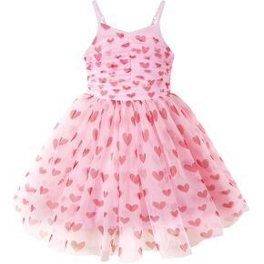 Baby Girl Butterfly Birthday Gift Suspender Ballet Skirt Valentine's Day Wedding Party Photo Love Heart Tulle Dress