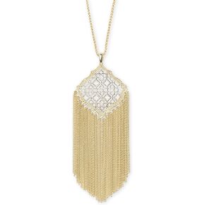 Kendra Scott Kingston Long Pendant Fringe Necklace for Women in Filigree, Fashion Jewelry