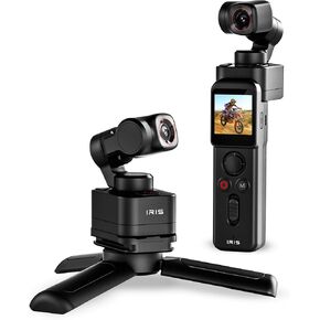 IZI IRIS 4K Camera 1/1.3" CMOS, Detachable Dual Display, 3-Axis Gimbal Stabiliser, 512GB Supported, 160mins Battery, AI Tracking, Handheld Video Camera for Vlogging, Photography, YouTube, Instagram