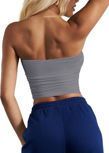 المرأة عارضة Ruched الجانب حمالة المحاصيل الأعلى أنبوب مضلع متماسكة العصابة أعلى الصيف نحيل القميص in Saudi Arabia
