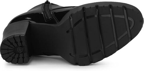 Allegra K Women's Lace Up Chunky Heels Platform Ankle Combat Boots in Kuwait