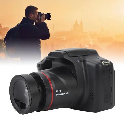 Digital Camera 1080P HD 16MP for Photography Video Vlogging, 2.4in 16x Zoom Anti Shake Autofocus Camera with Built in Flash Lamp, 52mm Wide Angle Lens, Webcam Function in Saudi Arabia