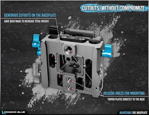 كوندور الأزرق | 501 لوحة قابلة للتعديل (501 QR) | قفل ارتفاع لوحة قابلة للتعديل ، أداة سداسية 4 مم مدمجة ، و ARRI النمط المشبك توابل | الفضاء الرمادي in Kuwait