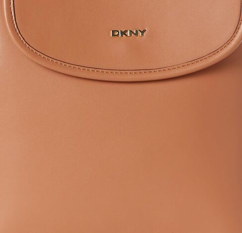 DKNY شنطة ظهر كبيرة بغطاء قلاب من الجلد للنساء من بروك، اسود/ذهبي، مقاس واحد، اسود/ذهبي، مقاس واحد، شنطة ظهر كبيرة بغطاء قلاب in Kuwait