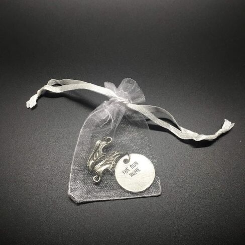 Running Shoe 26.2 Round Pewter Charm Set - زوج من سحر الأحذية الجري - سحر أحذية Running (2) Pewter و 1 Round Pewter 26.2 في Bage Bag in Kuwait