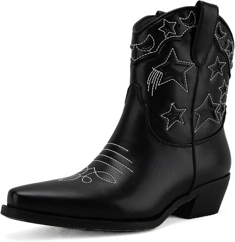 KaroNairy 3 Inch Black Platform Ankle Boots Round Toe Non Slip Work Chelsea Booties for Women in Saudi Arabia