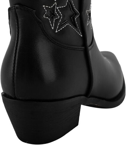 KaroNairy 3 Inch Black Platform Ankle Boots Round Toe Non Slip Work Chelsea Booties for Women in Saudi Arabia