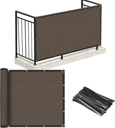 مزاج مشمس 5 'x 50' الحجم البني حجم السور شاشة الخصوصية الزجاج الأمامي 160 GSM GRADE GRADE MASH MAST in Saudi Arabia