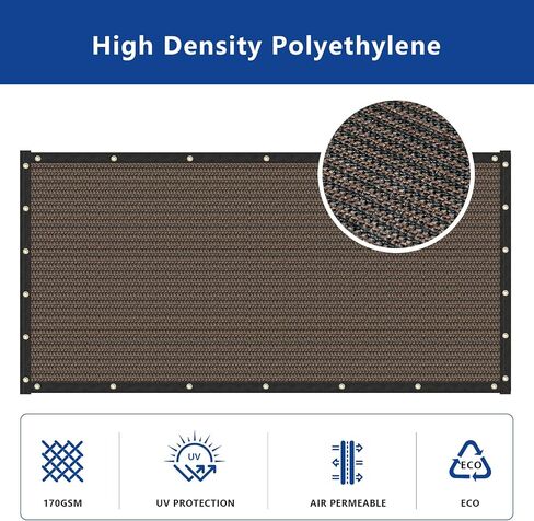 مزاج مشمس 5 'x 50' الحجم البني حجم السور شاشة الخصوصية الزجاج الأمامي 160 GSM GRADE GRADE MASH MAST in Saudi Arabia