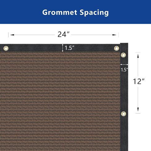 مزاج مشمس 5 'x 50' الحجم البني حجم السور شاشة الخصوصية الزجاج الأمامي 160 GSM GRADE GRADE MASH MAST in Saudi Arabia