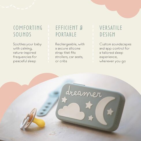 Dreamer Sound Machine - Portable Sleep Aid with Sleep-Promoting Frequencies, Baby Night Light & Custom Soundscapes for Babies & Kids - Sage in Saudi Arabia