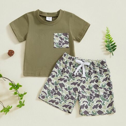 Madjtlqy Toddler Baby Boy Summer Clothes Short Sleeve T Shirt Top Casual Shorts Set Cute Infant Boys Shorts Set in Saudi Arabia