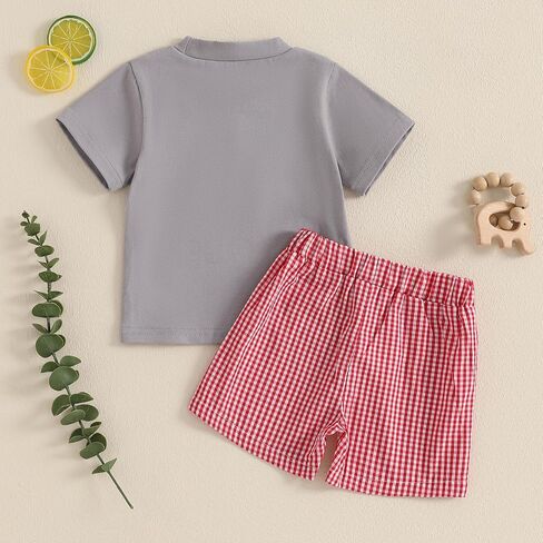 Madjtlqy Toddler Baby Boy Summer Clothes Short Sleeve T Shirt Top Casual Shorts Set Cute Infant Boys Shorts Set in Saudi Arabia