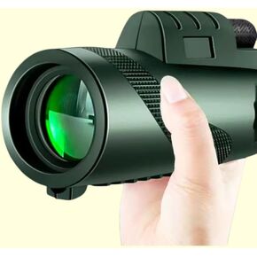 High-Powered Monocular Telescope, 80x100 Magnification, Green Lens Coating