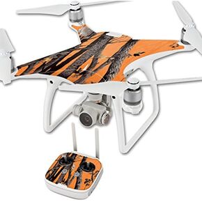 MightySkins Skin Compatible with DJI Phantom 4 Quadcopter Drone wrap Cover Sticker Skins Orange Camo