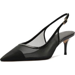 Mesh Kitten Heels for Women Slingback Design with Pointed Toe Breathable and Stylish Elegant Low Heel for Comfort and Sophistication