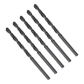 Twist Drill Bits, 2.9mm Cutting Diameter 0.11" Shank, High-Speed Steel Black Oxide Coating Jobber Bit Set (Applications: for Metal Wood Plastic), 5-Pieces