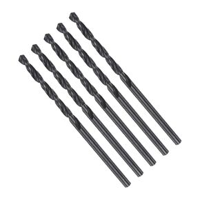 Twist Drill Bits, 2.7mm Cutting Diameter 0.11" Shank, High-Speed Steel Black Oxide Coating Jobber Bit Set (Applications: for Metal Wood Plastic), 5-Pieces