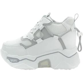 Thick Sole Sports Casual Leather Shoes for Ladies, Womens Platform Sneakers, Oxfords, Air Cushion, Lace-up, High top, Platform, Retro Shoes, Vulcanize Shoes, Court Sneakers, Walking Shoes Lilac