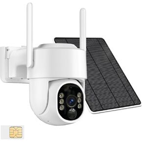 4G LTE Cellular Solar Security Camera Wireless Outdoor, 2K Cameras for Home Security, No WiFi Security Camera Solar Powered, Color Night Vision, Human Detection, Include SIM Card