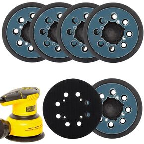 6 Pack Sander Pad for Dewalt, 5" 8 Hole Hook and Loop Orbital Sander Replacement Pad for DeWalt DWE6421 6421K DWE6423 6423K DCW210B(4 Screw Holes Sanding Part)