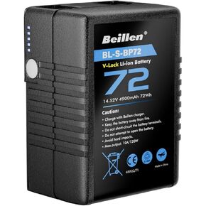 Mini V-Lock Battery with D Tap/USB C/USB A/BP, 4900mAh 72Wh 14.52V Maximum Load 100W/10A，V Lock Battery Supports 45W Fast Charging for Camera/Monitor/Camcorder/Video Light