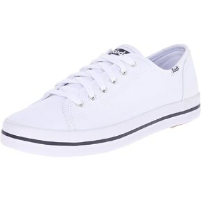 Keds Women's Kickstart Lace Up Canvas Sneaker, White, Size 6