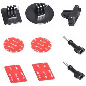 Fotoleey Camera Helmet Flat & Curved Adhesive Base Kit for DJI Action 5 Pro /4/3 - Includes Quick-Release Mount and Thumb Screws