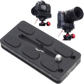 iShoot Metal 80mm Quick Release Plate for Large Camera Body with Battery Grip, Compatible with Canon EOS 1D 1Ds 1DX Series Nikon D1 D2 D3 D4 D5 D6 Series and 39mm Arca-Swiss Fit Tripod Head Clamp
