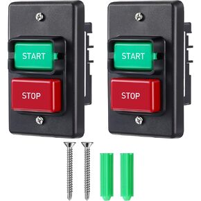Dreyoo 2 PCS 110/ 220V Single Phase On/Off Switch, Versatile Table Saw Switch, Efficient 120V Switch On Off, Ideal for Power Control and Safety