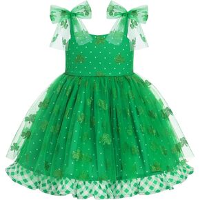ODASDO Todders Girls Dress Kids Bowknot Spaghetti Straps Tulle Tutu Princess Birthday Party Easter Holiday Dress