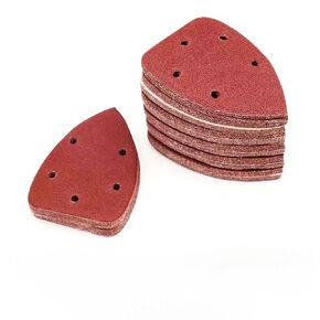 50pcs Mouse Detail Sander Sandpaper, Hook and Loop 5Holes Sanding Sheets for Most 140mm Mouse Sanders 60,80,120,180,240 Grit