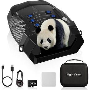 4K Night Vision Goggles,Night Vision Binoculars with Carrying Bag 3'' HD Screen Thermal Binoculars with 32G TF Card for Taking Photos and Videos for Outdoor Camping and Wildlife Observation