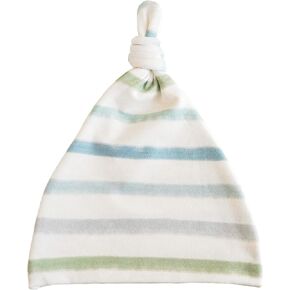 Extra Soft Top Knot Hat: Dapper Stripes by: Village Baby Blue