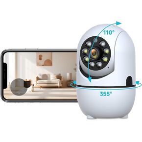 Indoor Security Camera Wireless, 1080P Baby/Pet Camera with Phone APP, 5G&2.4G WiFi Cameras for Home Security Night Vision,Motion Detection and Tracking,2 Way Audio,Compatible with Alexa