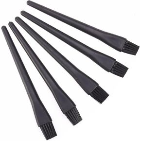 5PCS Cleaning Keyboard Brush Kit, Round Handle Brushes, Small Portable Cleaning Brushes for Computer/Laptop/Electronics/Camera, Black