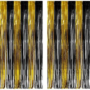 GREATRIL Iridescent Party Streamers Backdrop Neon Transparent Holographic Tinsel Foil Fringe Curtain for Mermaid/Frozen/Sea/Euphoria/ERAS Party Theme Decorations 2 PCS