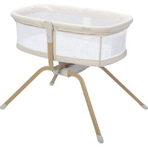 Primo Little Cloud Gliding Bassinet: سرير طفل قابل للطي محمول مع مظلة قابلة للإزالة ، حقيبة سفر ، ومراتب - Bassinet مثالية ، متسكع للحديدين الجدد ، نائم بجانب السرير ، سرير السفر المثالي