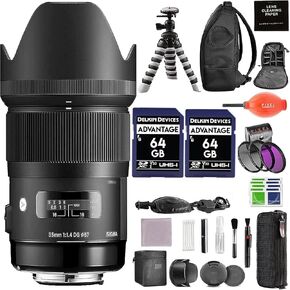 Sigma 35mm f/1.4 DG HSM Art Lens for Canon EF with Advanced Accessory and Travel Bundle | Extended 3 Years Sigma Warranty | 340101 | Sigma 35mm Canon EF Lens