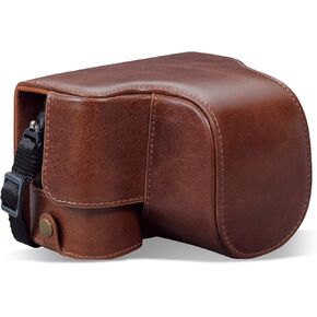 MegaGear Ever Ready Genuine Leather Camera Case compatible with Sony Alpha 7C, A7 C (18-55mm)