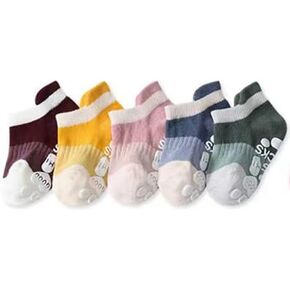 Clowora Baby Boys Girls Non Slip Slips ، طفل الأطفال طفل يسيطرون على الكاحل جوارب تمتد للأطفال 6 أزواج